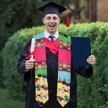 Load image into Gallery viewer, Horses and Buffalo Ledger Pink Graduation Stole
