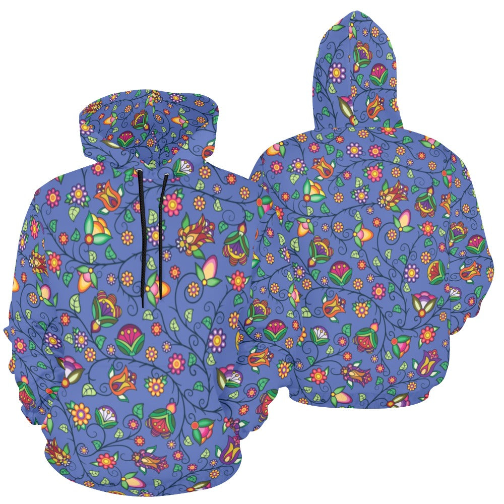 Heartbeat Petals Blue Hoodie for Men