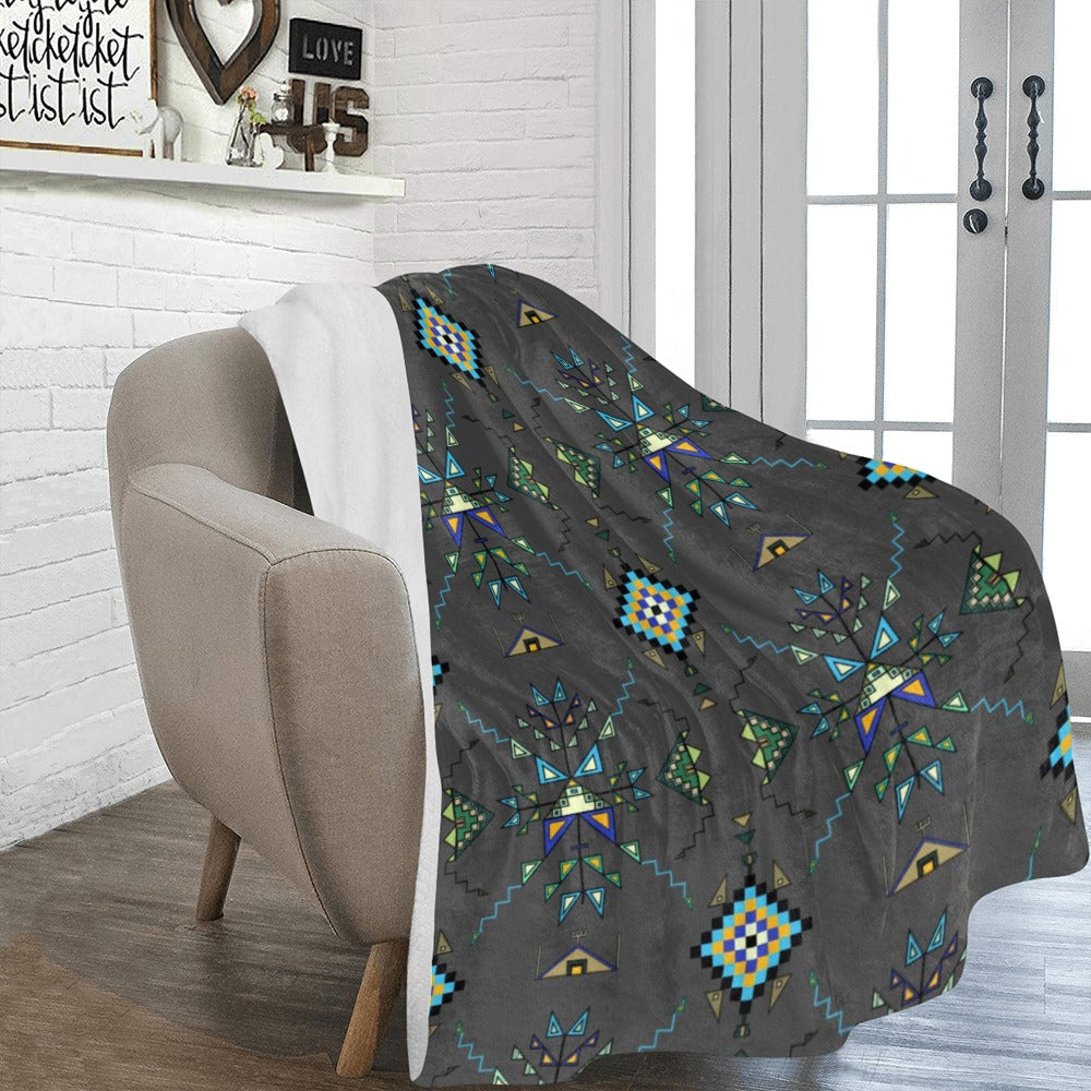 Bear Shield Gray X-Large Micro Fleece Blanket"