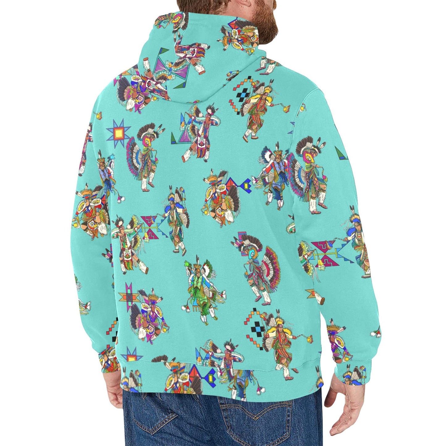Men's Fancy Dancers Eggshell Blue Men's Long Sleeve Fleece Hoodie
