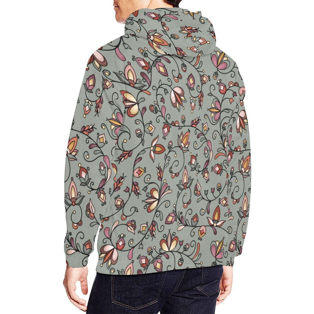 Burnt Sky Petals Green Hoodie for Men