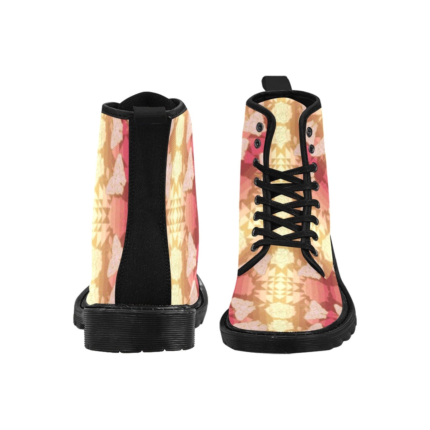 Butterfly and Roses on Geometric Boots