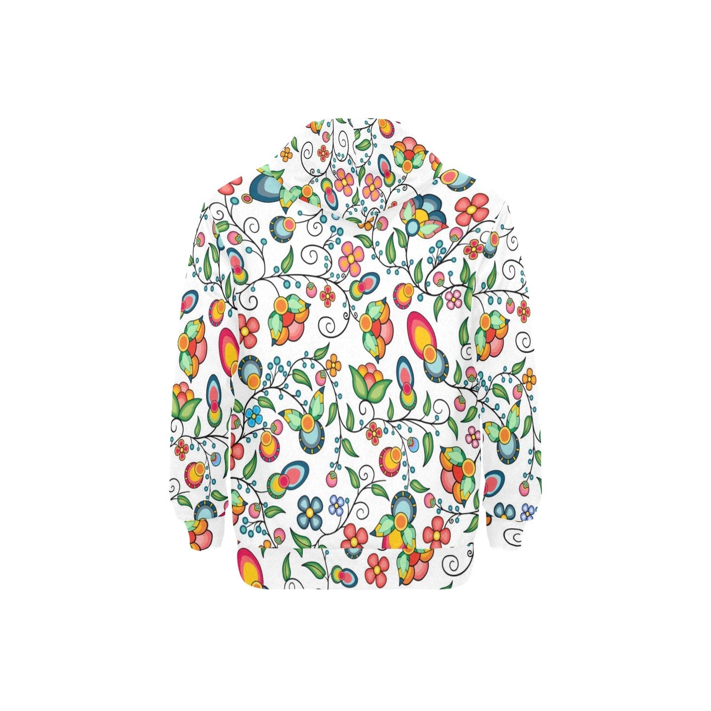 Floral Bounty White Men's Long Sleeve Fleece Hoodie