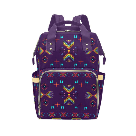 Rainy Chief Rainbow Dark Purple Multi-Function Diaper Backpack