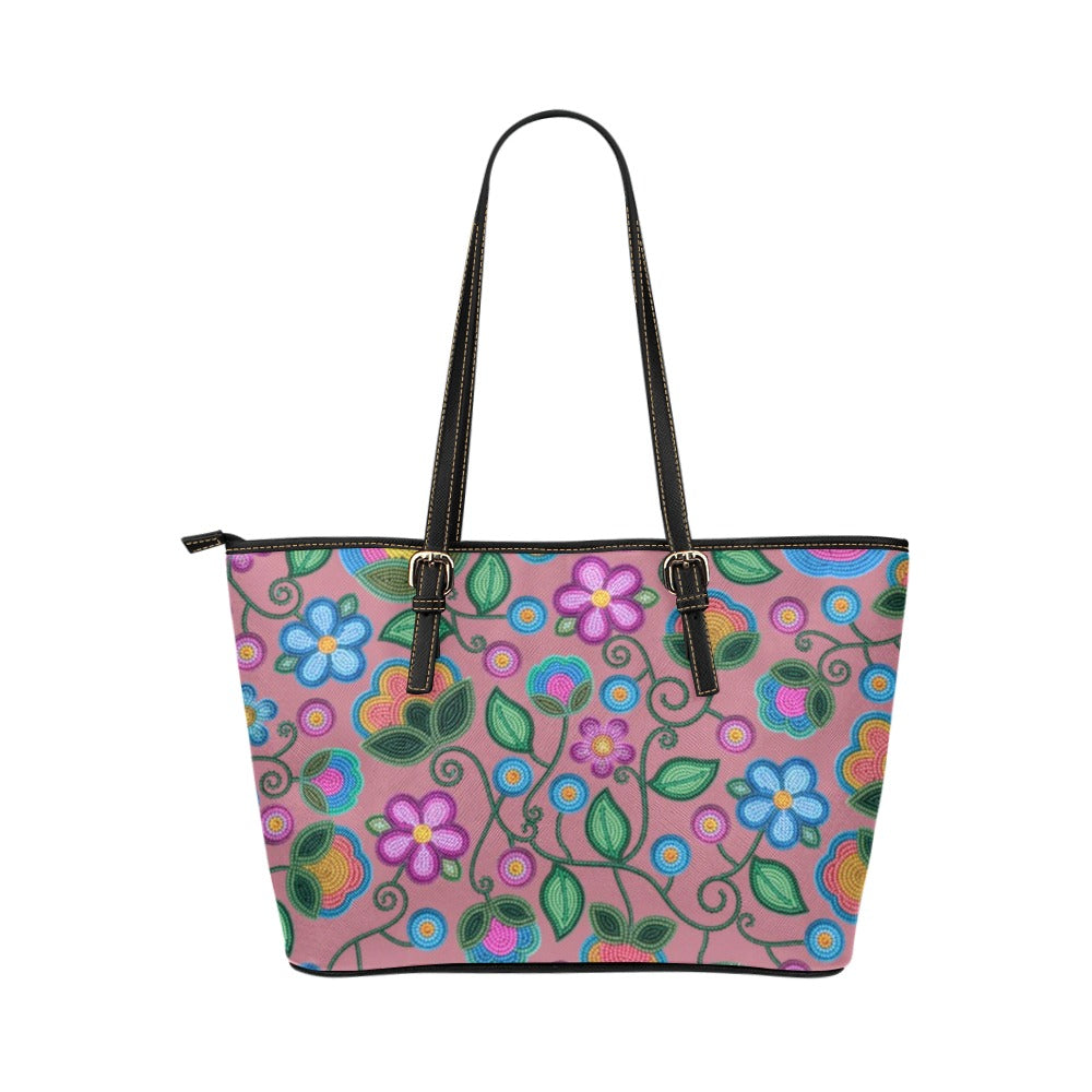 Turquoise Sunbeam Peach Leather Tote