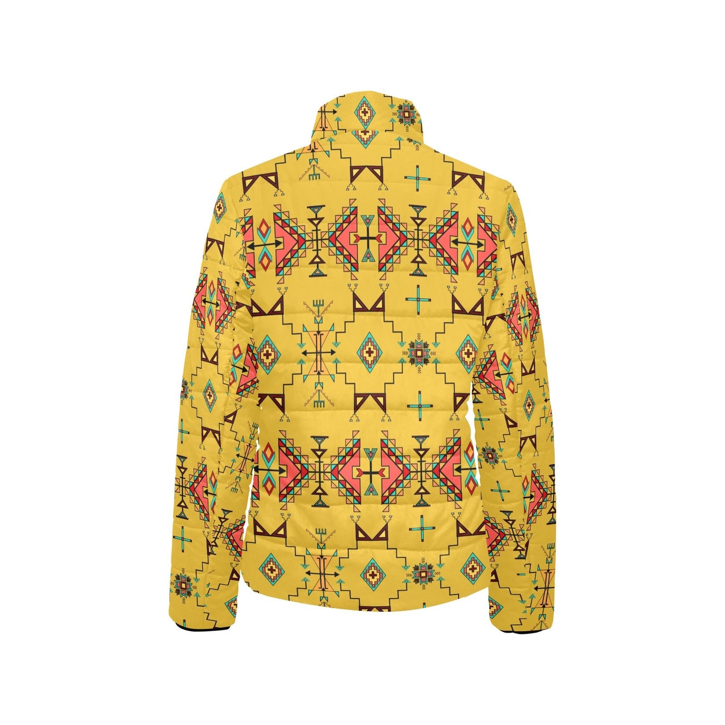 Thunder Flight Yellow Women's Stand Collar Padded Jacket