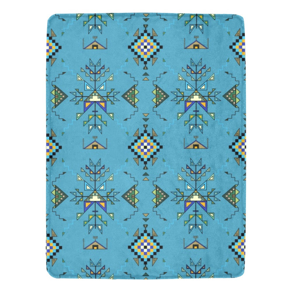 Bear Shield Blue X-Large Micro Fleece Blanket