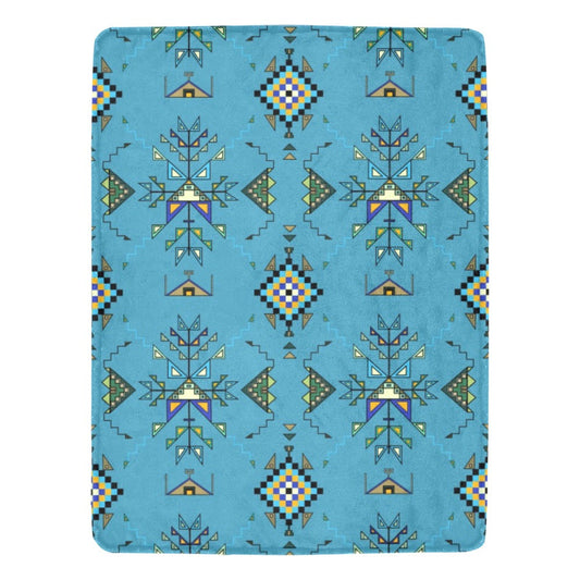 Bear Shield Blue X-Large Micro Fleece Blanket