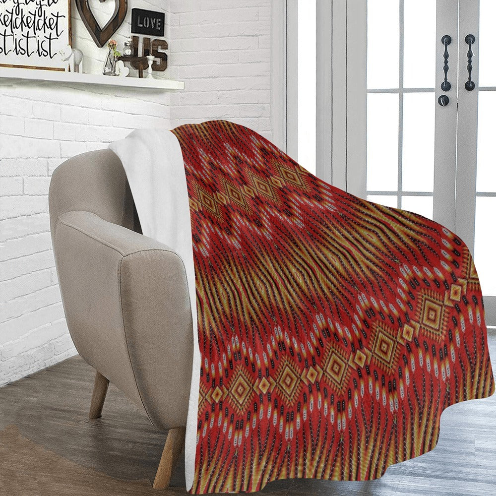 Fire Feather Red X-Large Micro Fleece Blanket