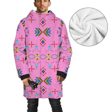 Load image into Gallery viewer, Rainbow Chief Rainbow Blush Unisex Sherpa Lined Hooded Coat
