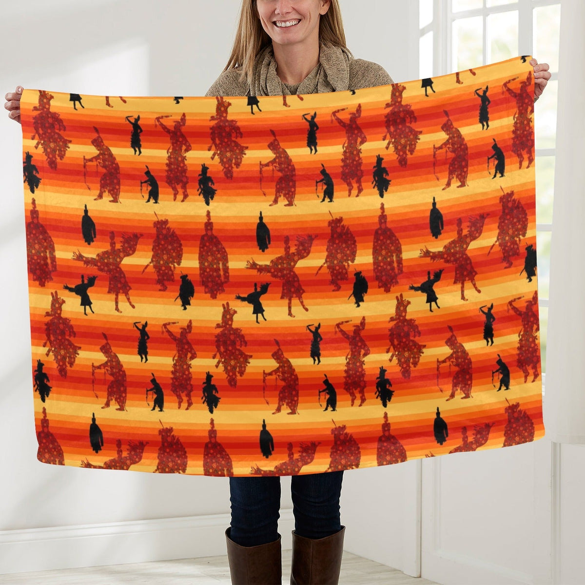 Dancers Brown Large Baby Blanket by 49 Dzine