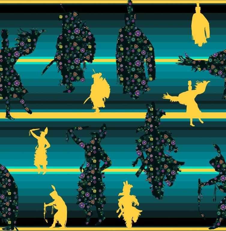 Dancers Inspire Green Cotton Poplin Fabric By the Yard Fabric NBprintex 