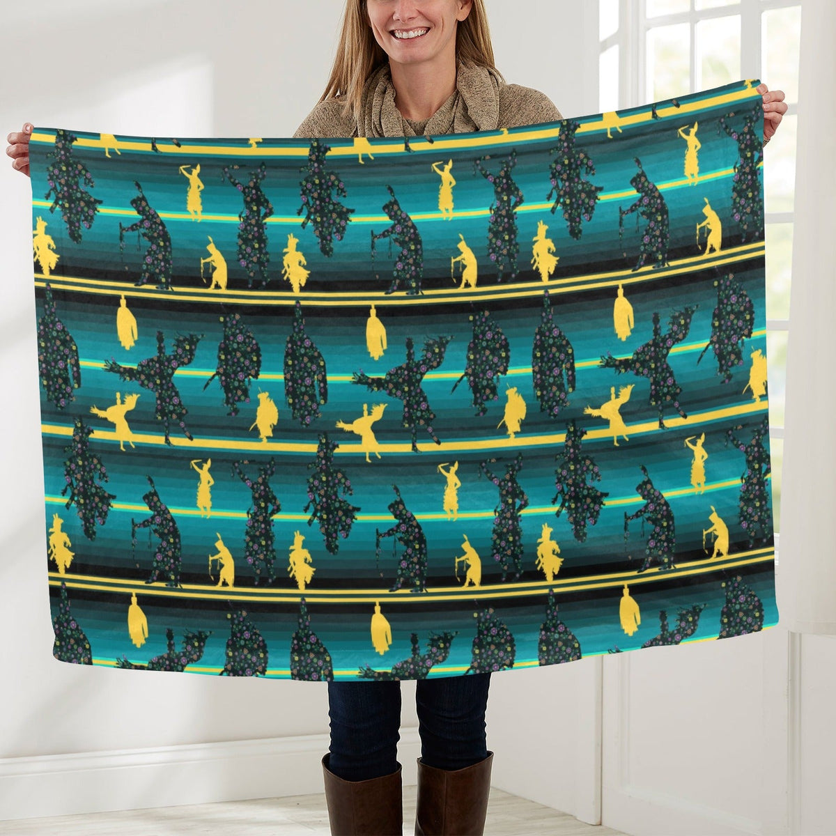Dancers Inspire Green Large Baby Blanket by 49 Dzine