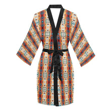 Load image into Gallery viewer, Dark Sandway Long Sleeve Kimono Robe Long Sleeve Kimono Robe e-joyer 
