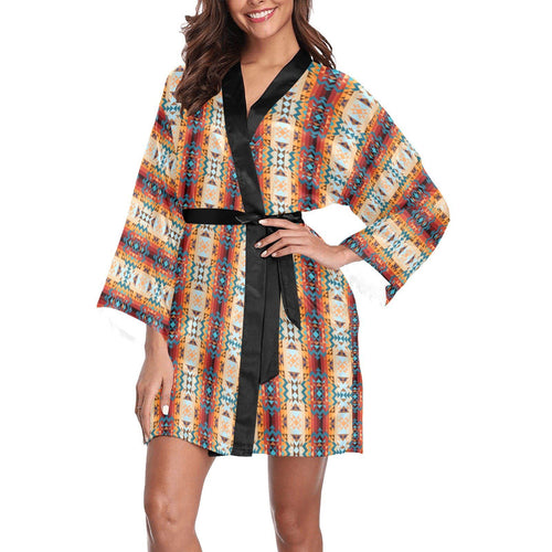 Dark Sandway Long Sleeve Kimono Robe Long Sleeve Kimono Robe e-joyer 