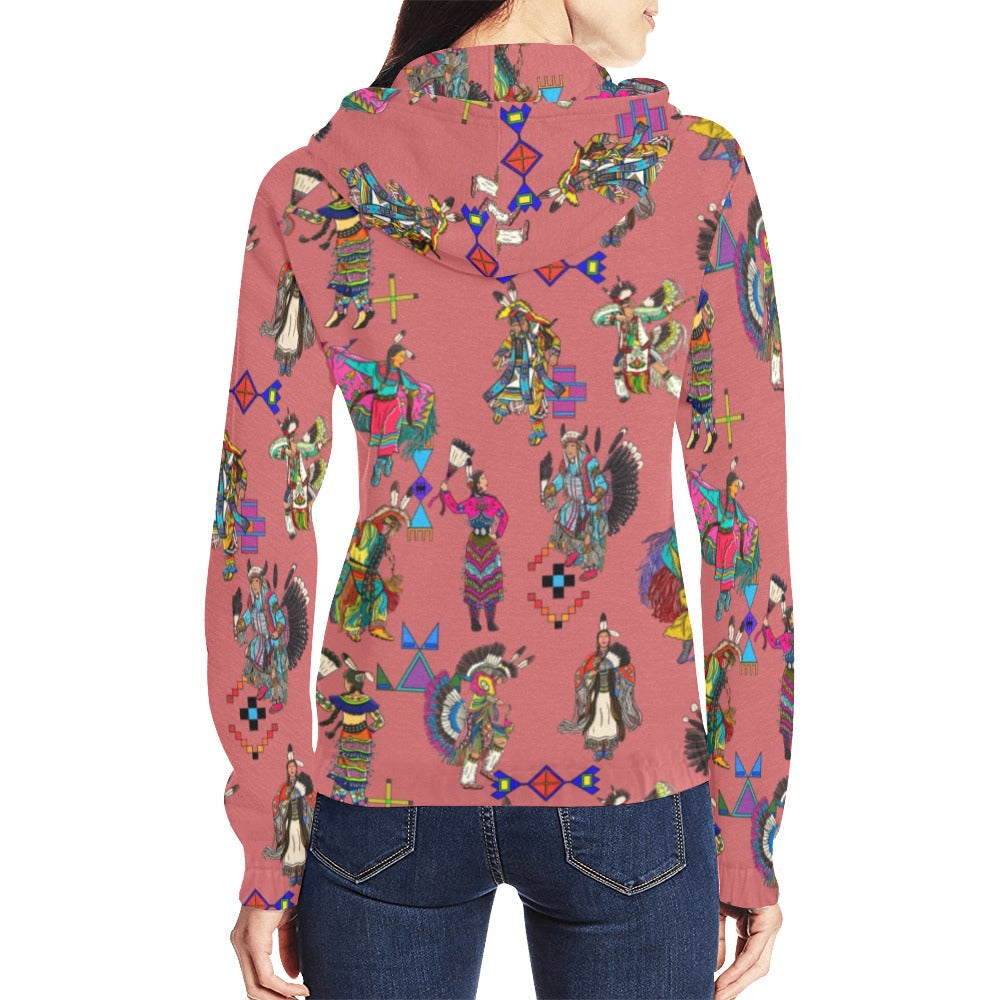 Grand Entry Dancers Terra Cotta Full Zip Hoodie for Women