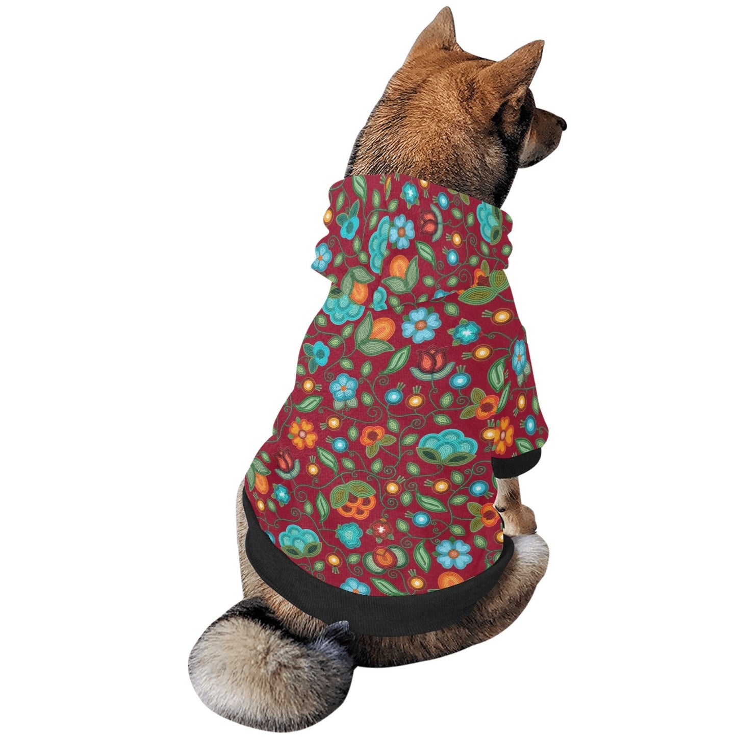 Prairie Fire Petals Red Pet Hoodie