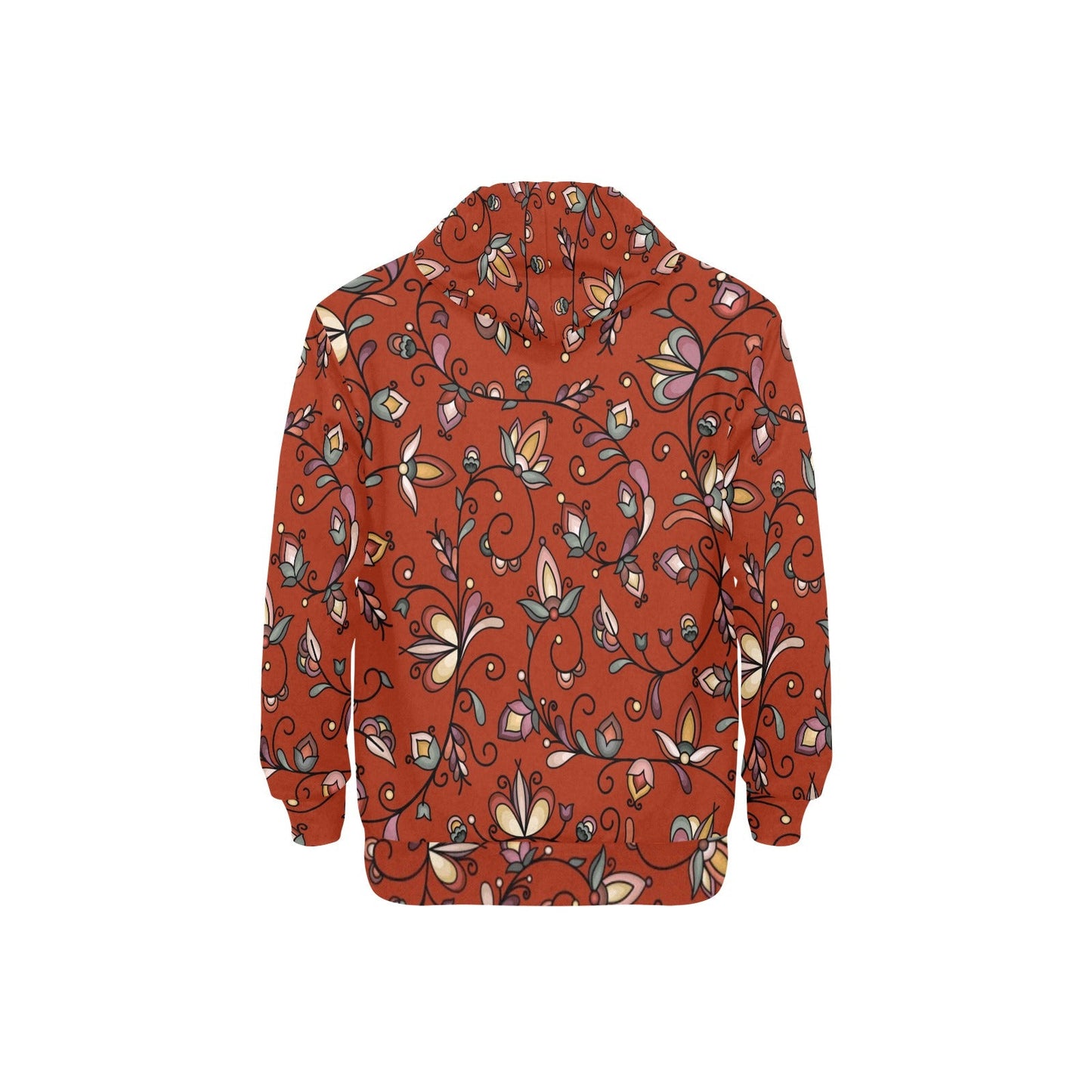 Burnt Sky Petals Red Fleece Hoodie