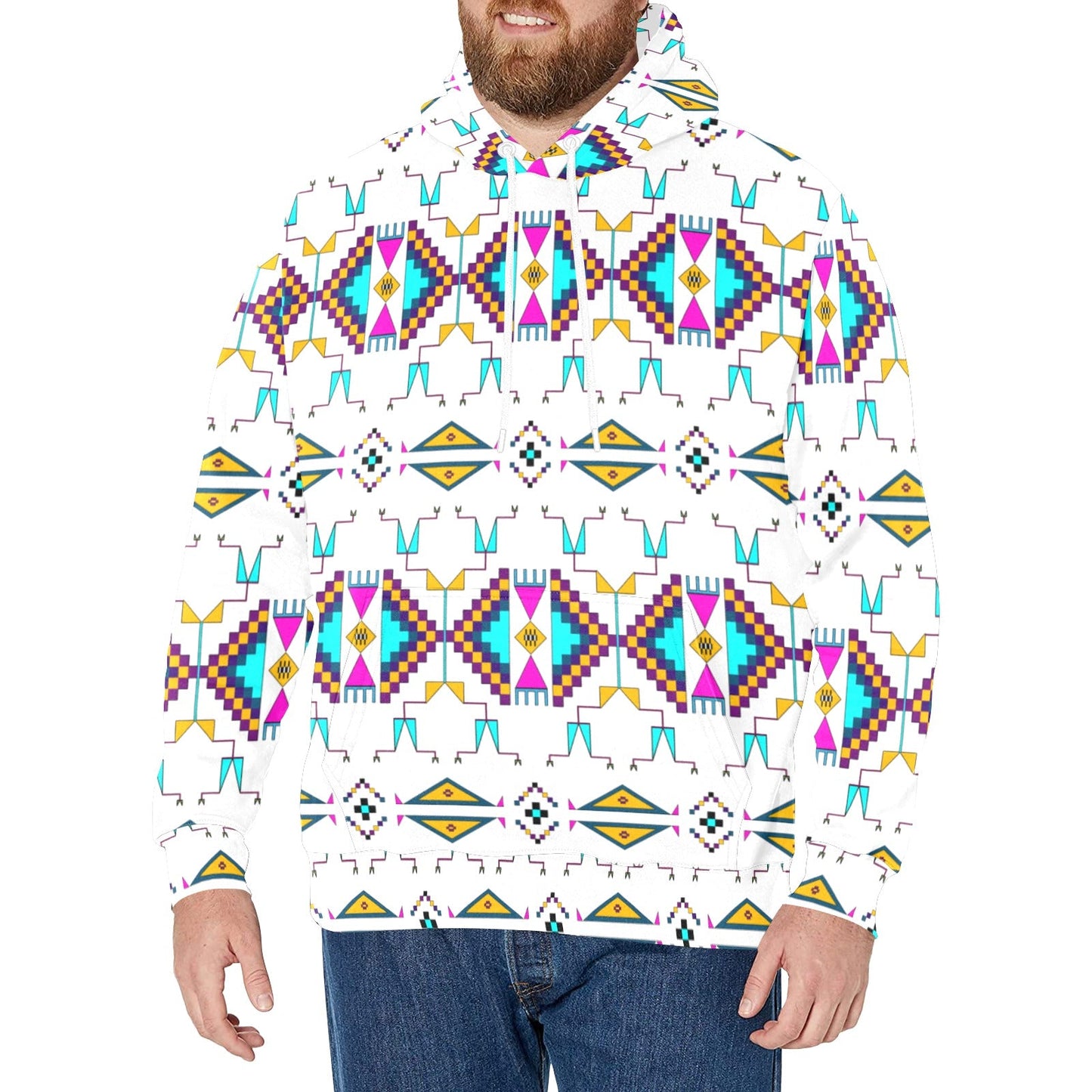 Rite of Passage White Men's Long Sleeve Fleece Hoodie