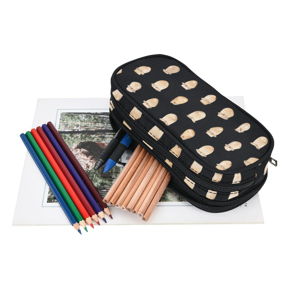 Elk Teeth on Black Pencil Pouch