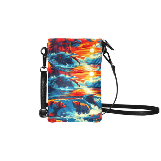 Fishing Bears 2 Small Cell Phone Purse