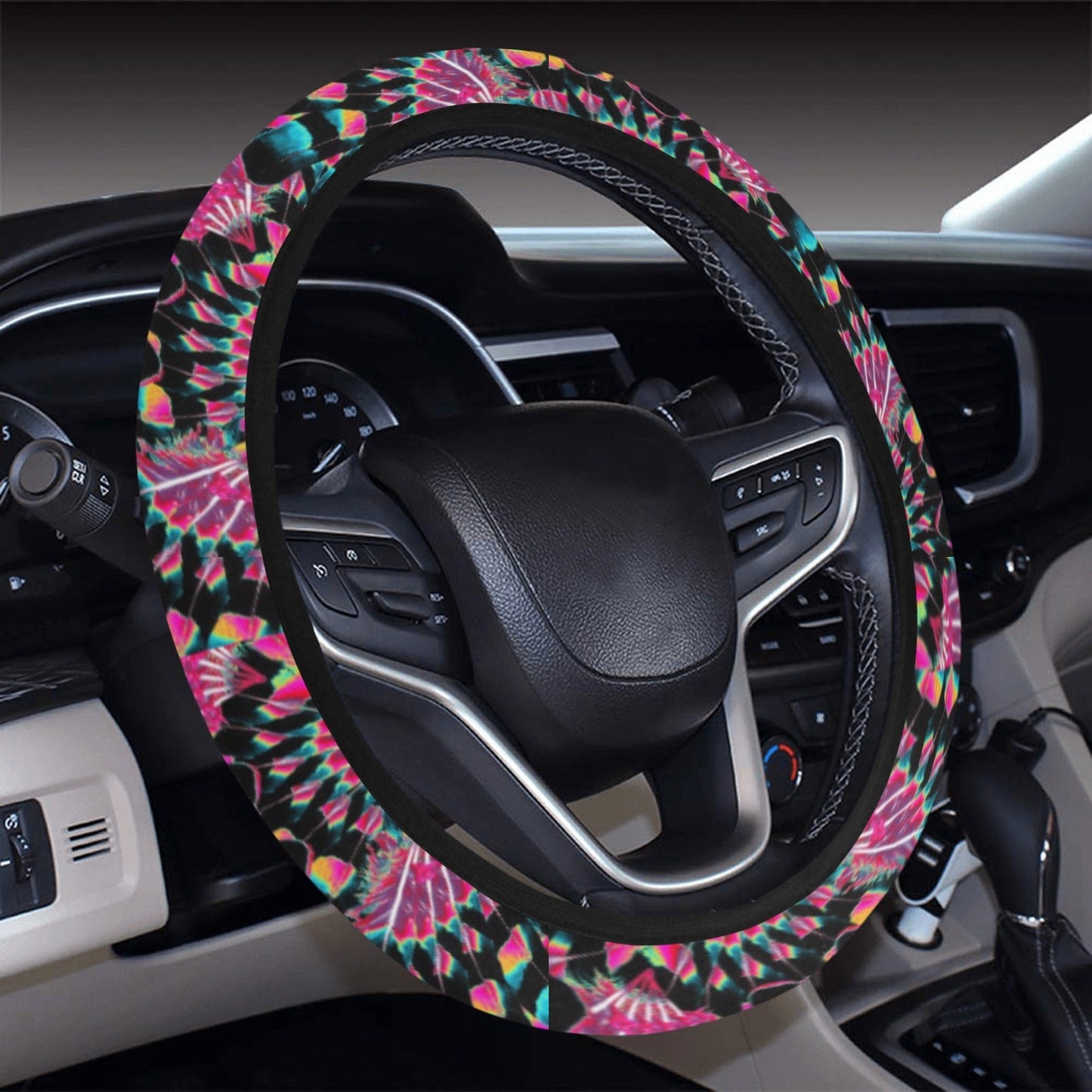 Hawk Feathers Heat Map Steering Wheel Cover with Elastic Edge