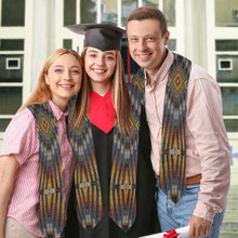 Load image into Gallery viewer, Fire Feather Grey Graduation Stole
