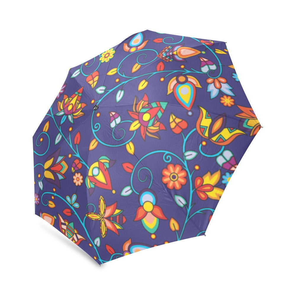 Thorny Path Blue Foldable Umbrella