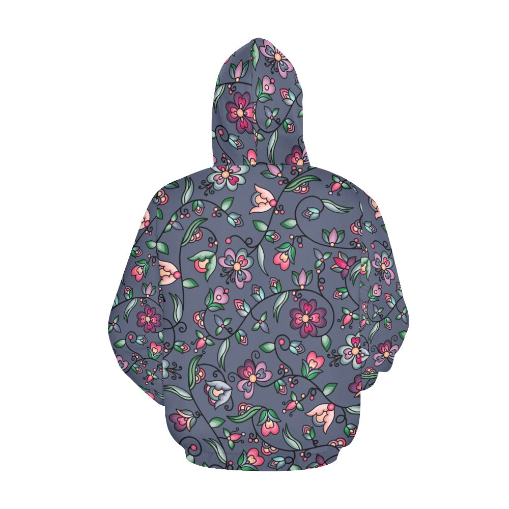 Amber Evening Garland Blue Hoodie for Women
