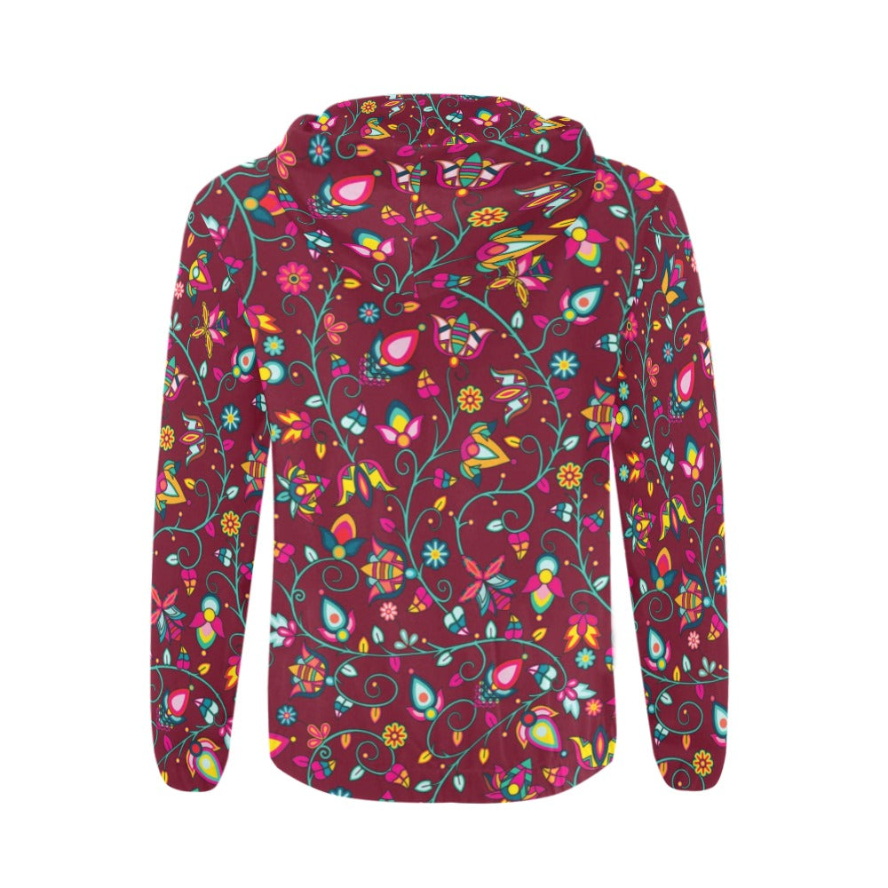Thorny Path Cranberry Men's Zipper Hoodie