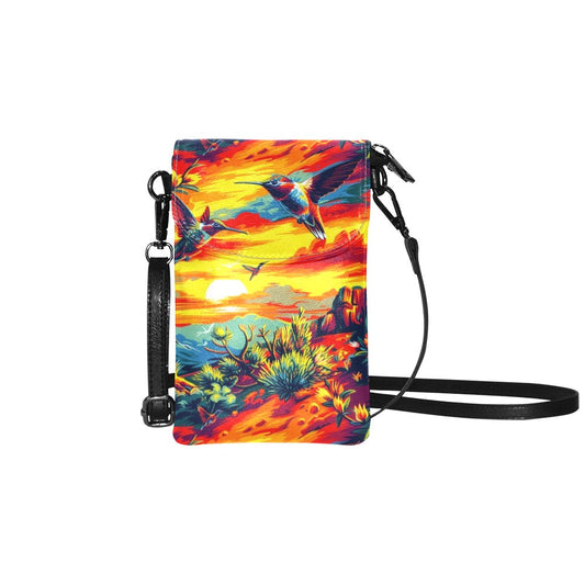 Happy Hummingbirds Small Cell Phone Purse