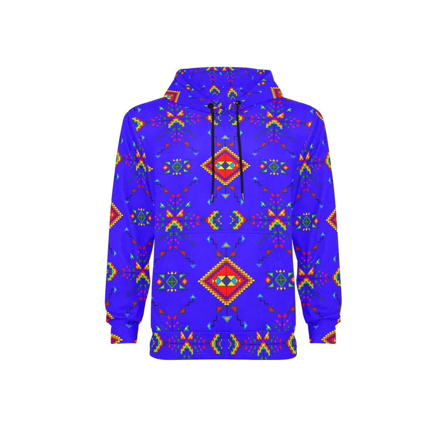 Buffalo Jump Blue Men's Long Sleeve Fleece Hoodie