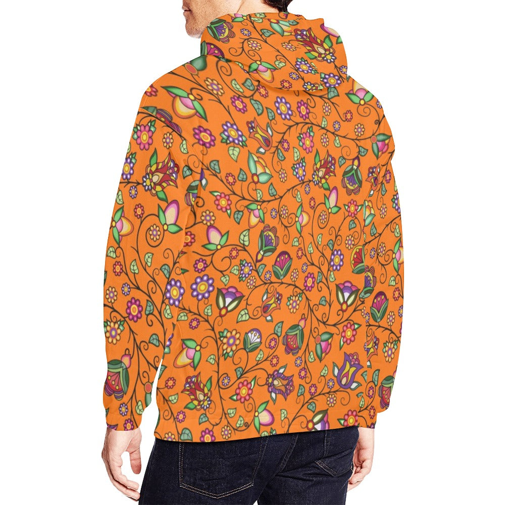 Heartbeat Petals Orange Hoodie for Men