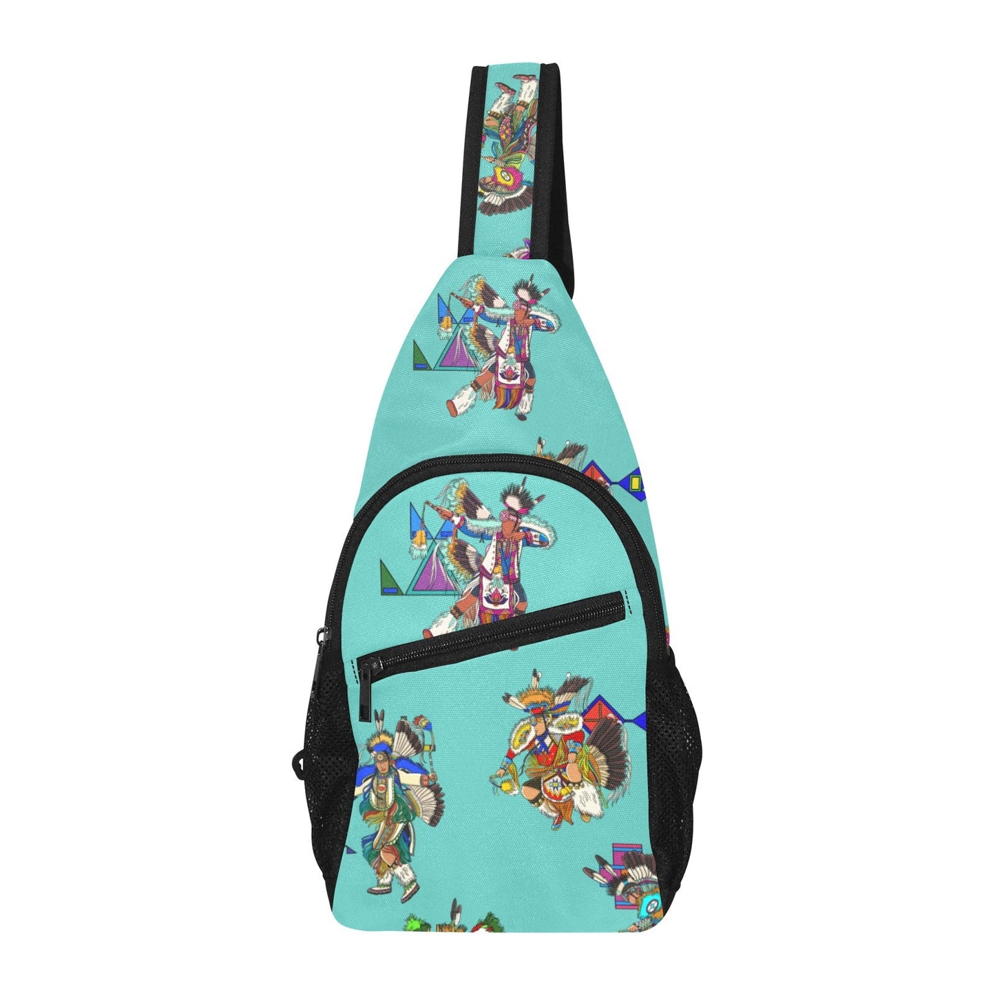 Men's Fancy Dancers Eggshell Blue Chest Bag