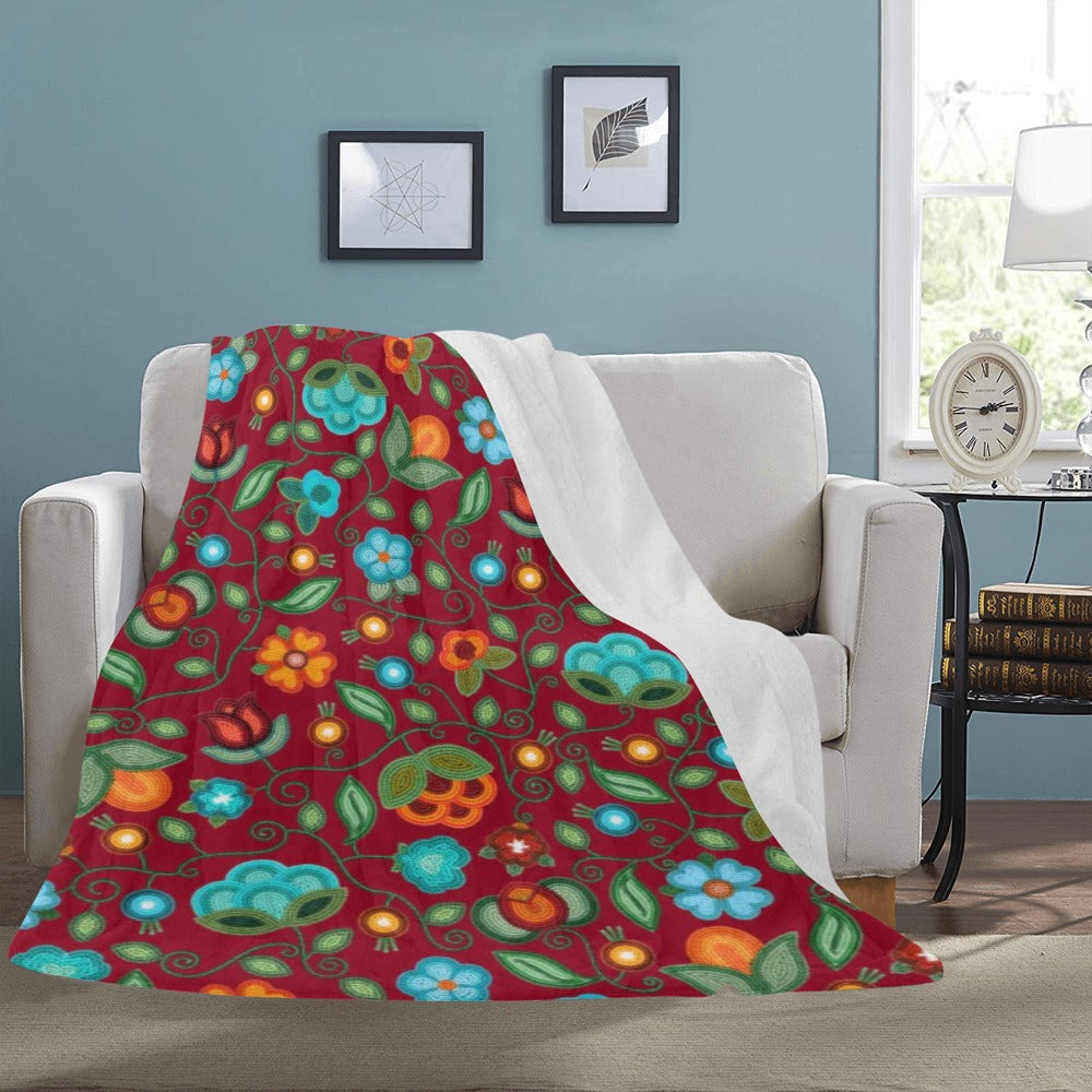 Prairie Fire Petals Red X-Large Micro Fleece Blanket