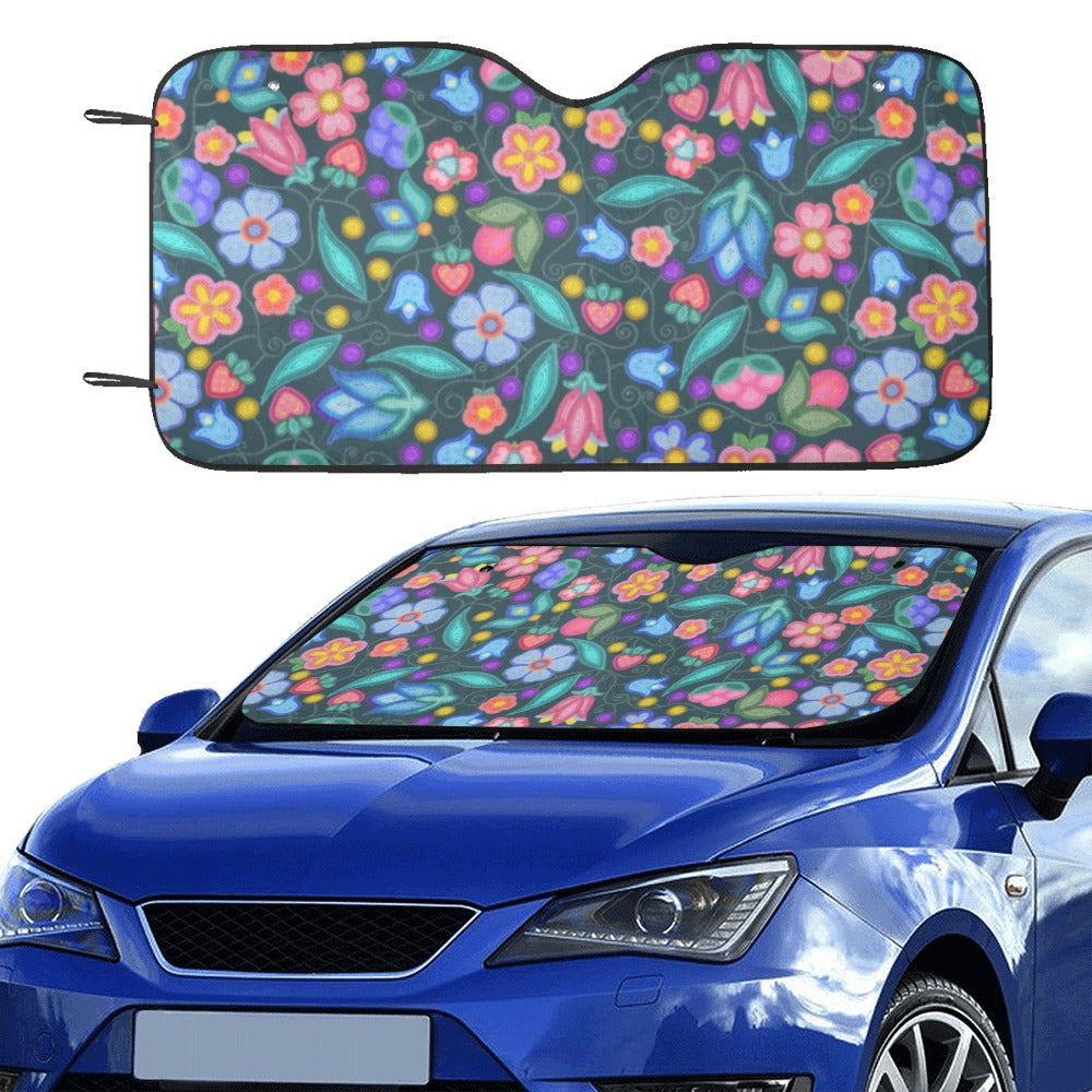 Sweet Offering Dark Teal Car Sun Shade 55"x30"