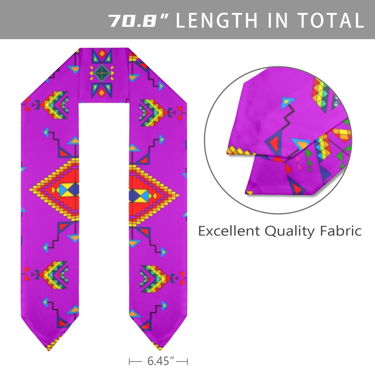 Buffalo Jump Purple Graduation Stole