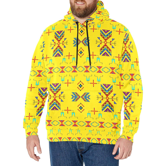 Rainy Chief Rainbow Yellow Men's Long Sleeve Fleece Hoodie