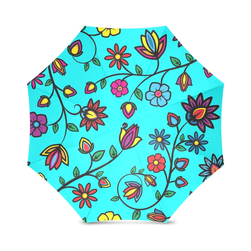 Nature's Nexus Turquoise Foldable Umbrella