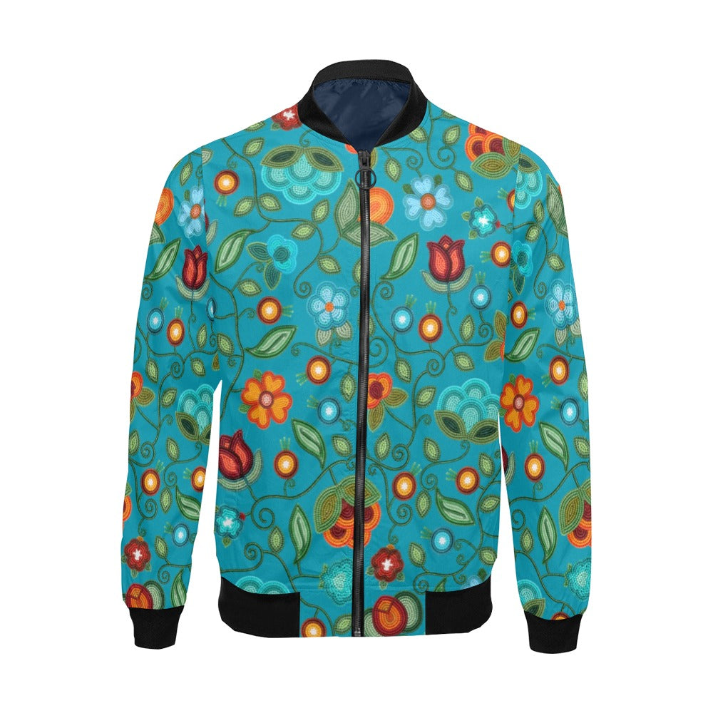 Prairie Fire Petals Ocean Bomber Jacket