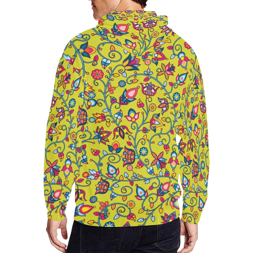 Thorny Path Yellow Grass Men's Zipper Hoodie