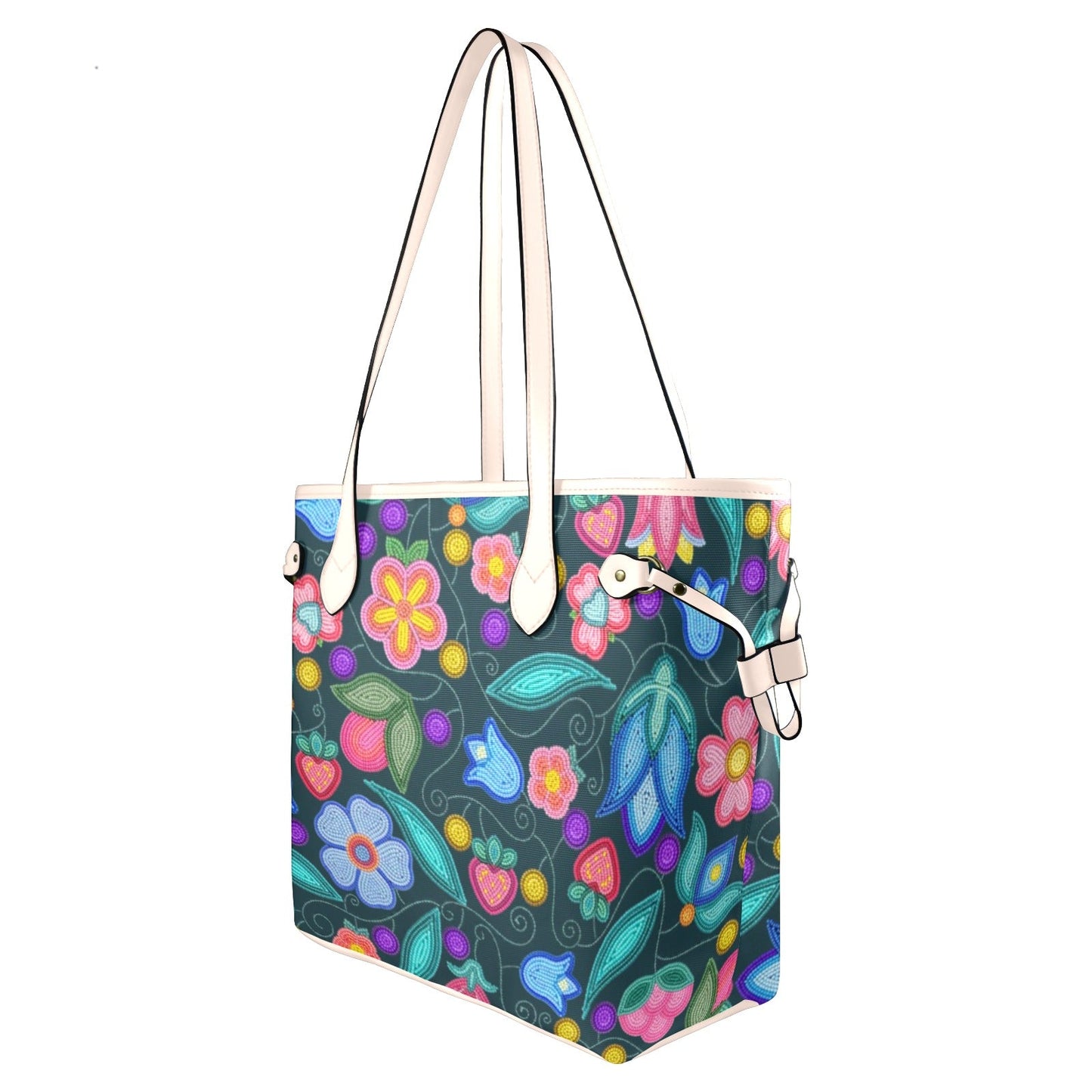 Sweet Offering Dark Teal Clover Canvas Tote