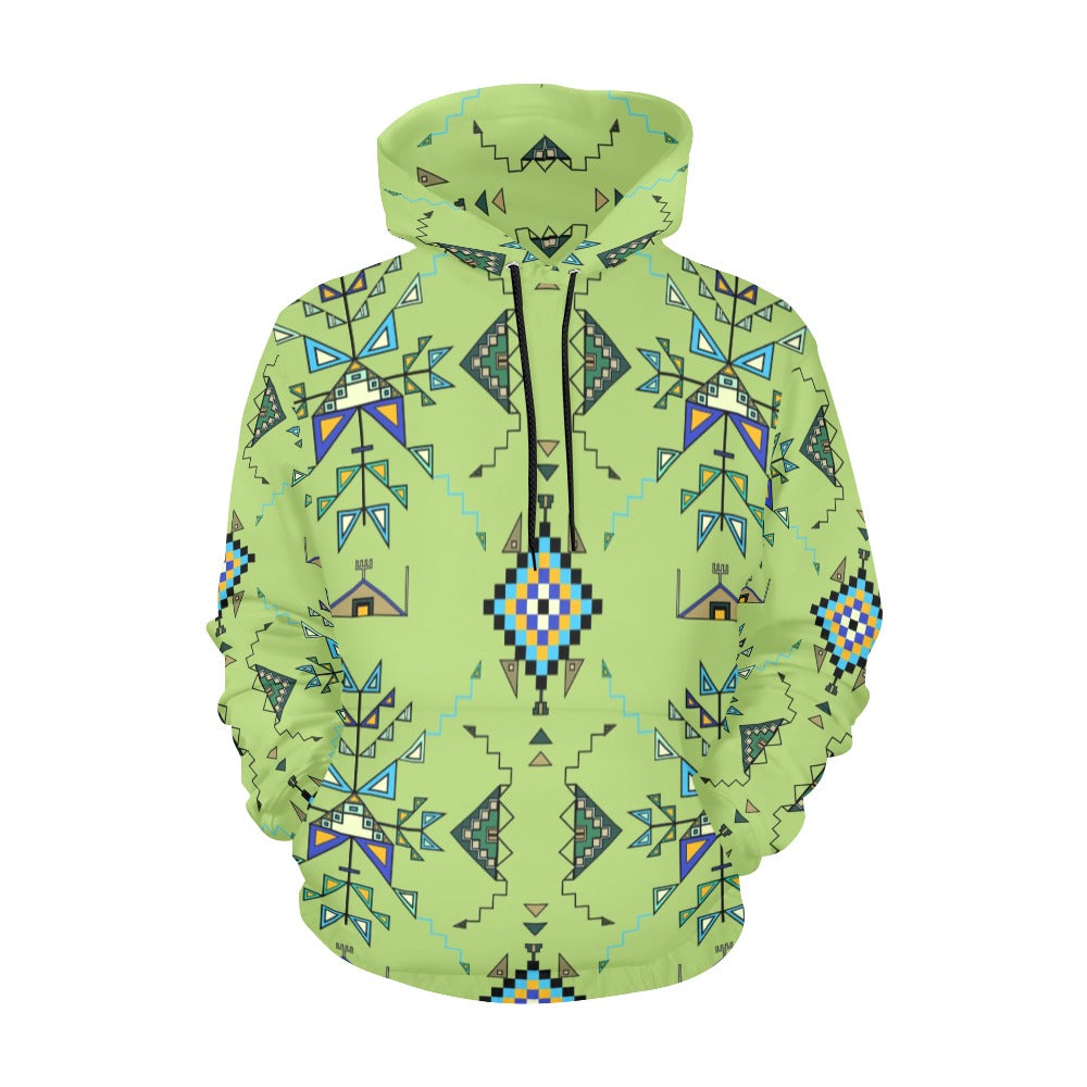 Bear Shield Green Hoodie for Women (USA Size)