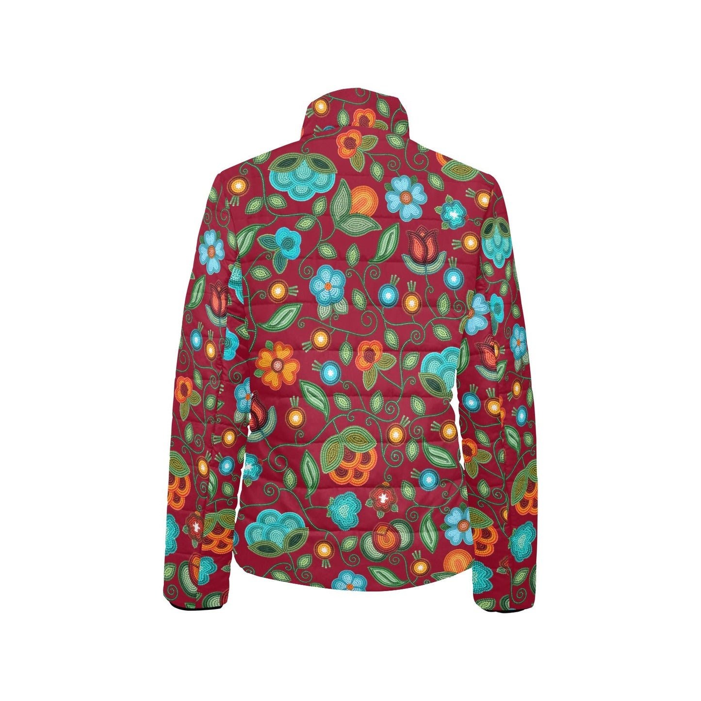 Prairie Fire Petals Red Stand Collar Jacket