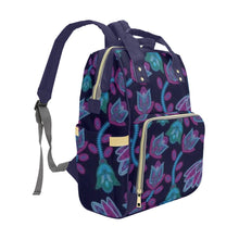 Load image into Gallery viewer, Beaded Blue Nouveau Multi-Function Diaper Backpack/Diaper Bag
