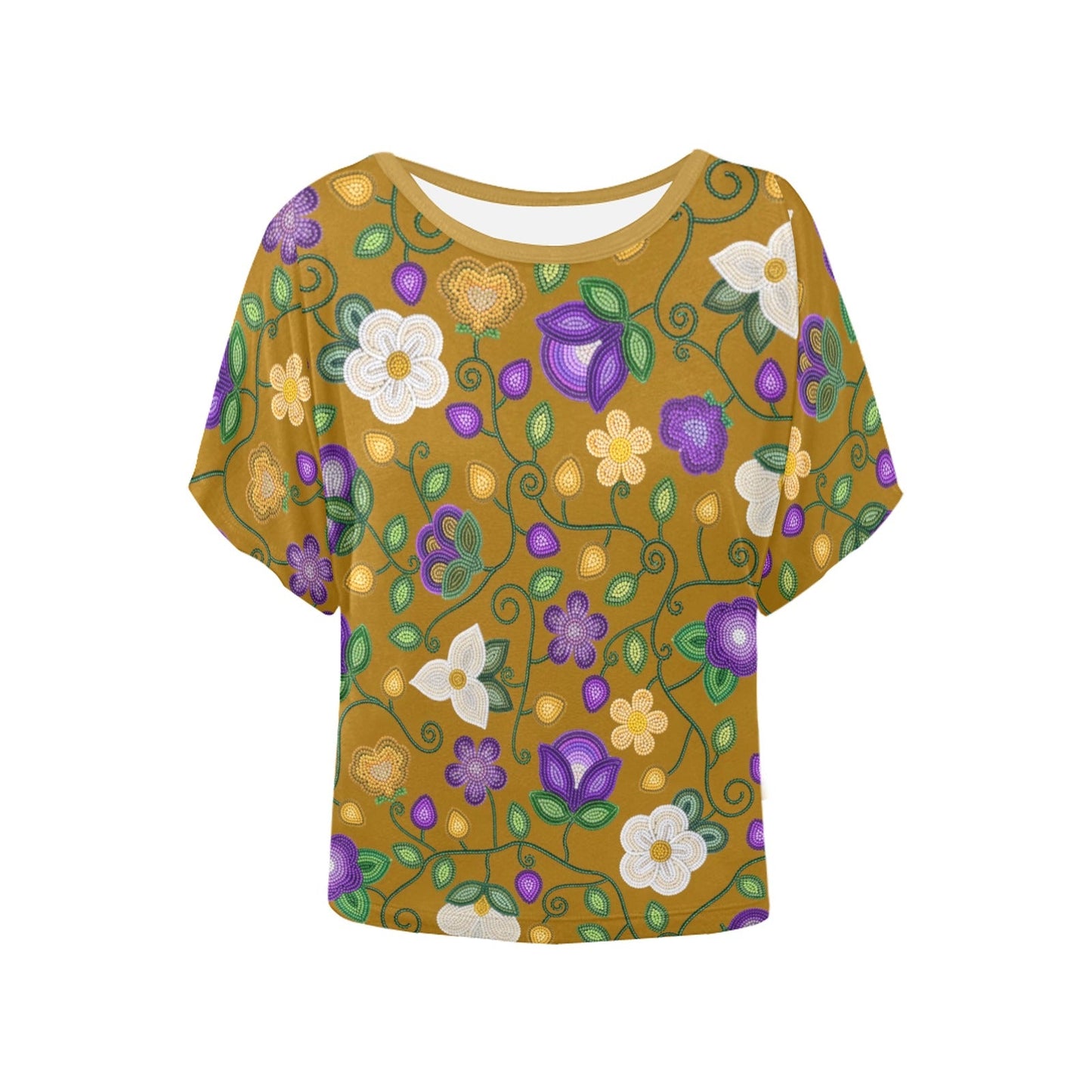 Midnight Moss Bloom Toffee Batwing Blouse