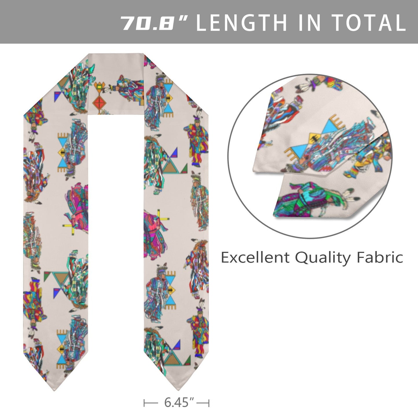 Men's Grass Dancers Muslin Graduation Stole