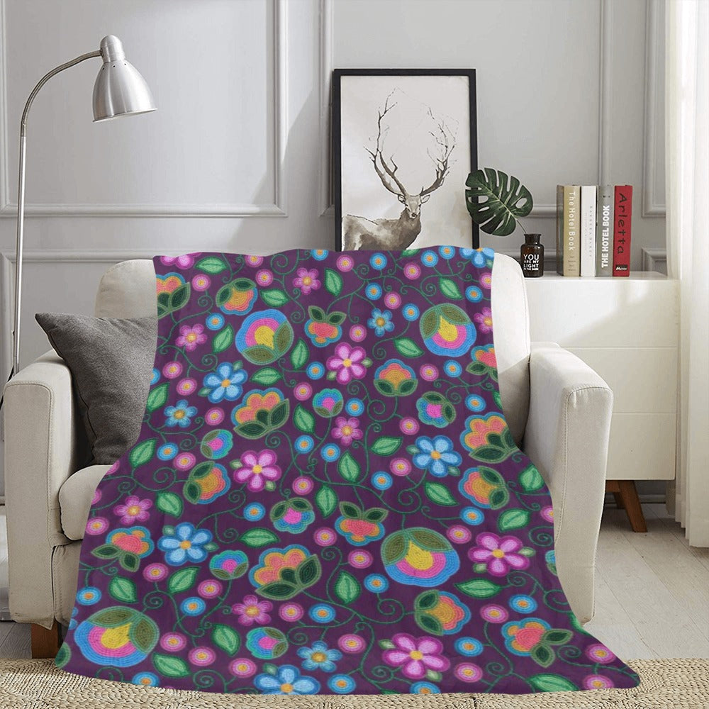 Turquoise Sunbeam Violet X-Large Micro Fleece Blanket