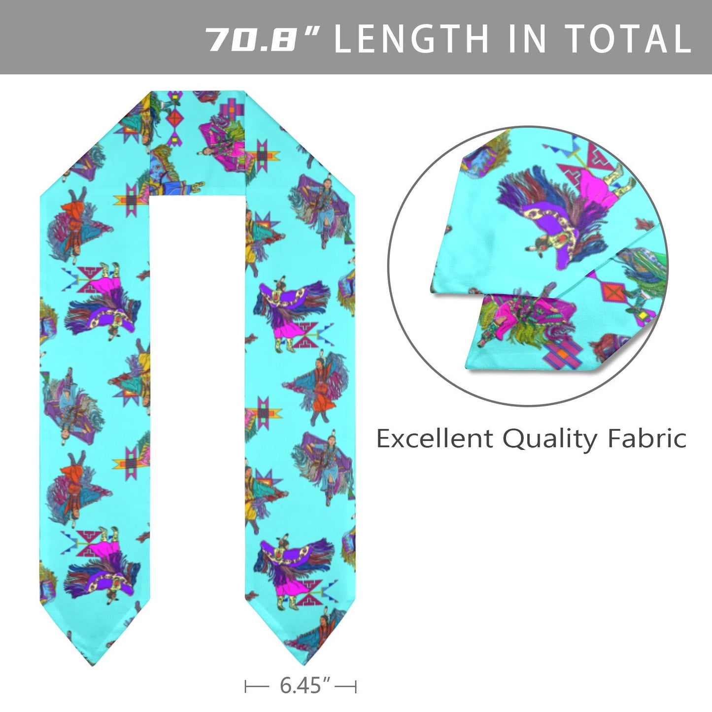 Women's Fancy Dancers Turquoise Graduation Stole