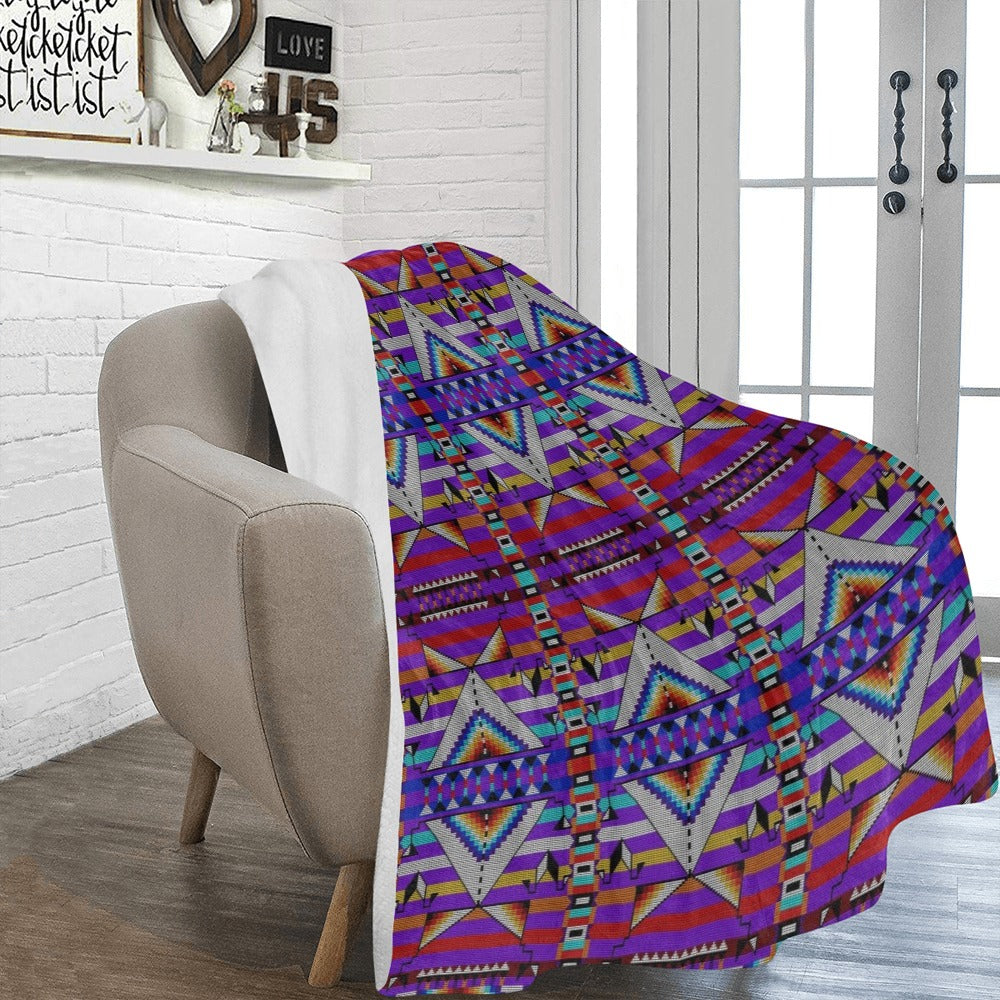 Medicine Blessing Purple X-Large Micro Fleece Blanket